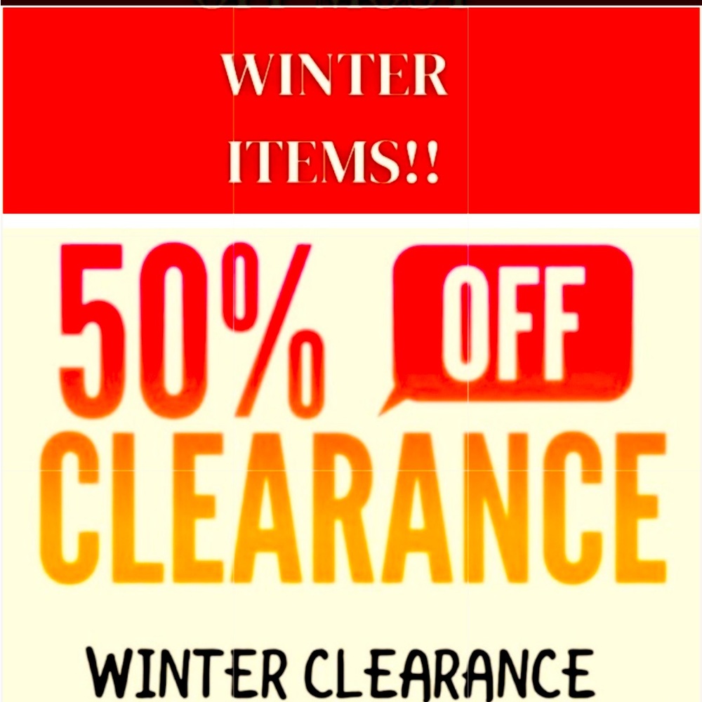 50% OFF ALL WINTER CLEARANCE